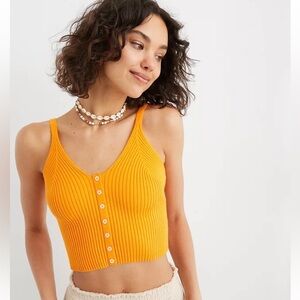 ⭐️NWT,Aerie Button Front Sweater-Tank Top,Size LPerfect from Beach to Brunch